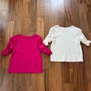 Old Navy Kids' Fuchsia and Cream Long Sleeve Tees